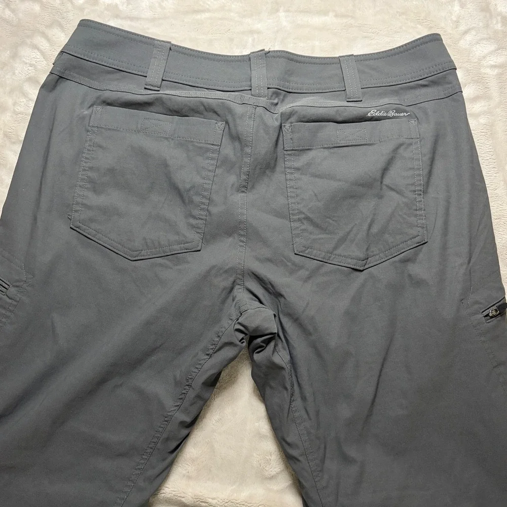 Eddie Bauer First Ascent Pants Mens (Fits 36x31) Gray Fleece Lined Hiking Gorp